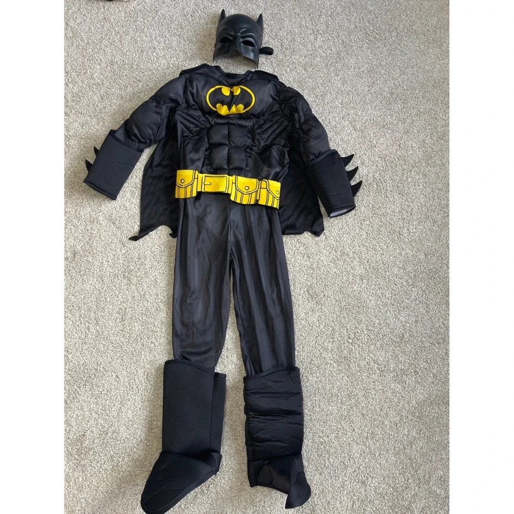 Rubies Batman Muscle Chest Costume Boys Small Black Yellow Superhero DC Comics